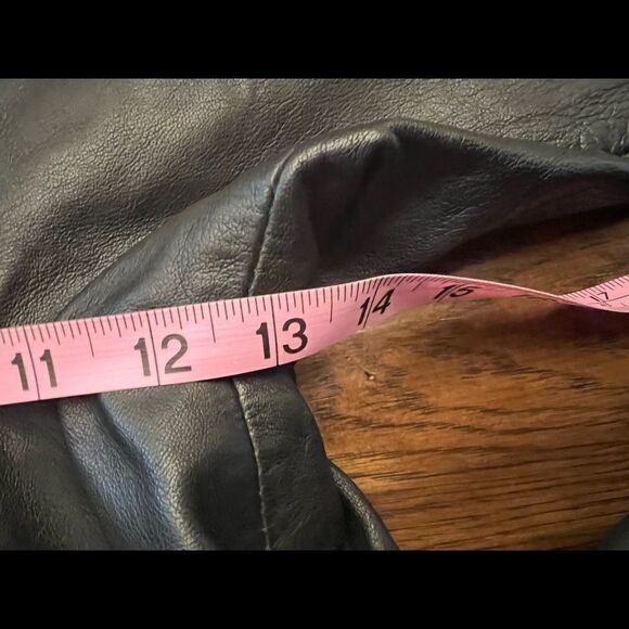 EUC 1980s Harvé Benard Straight Leg Leather Pants Vintage High Waist Size 12 PL - Picture 8 of 9